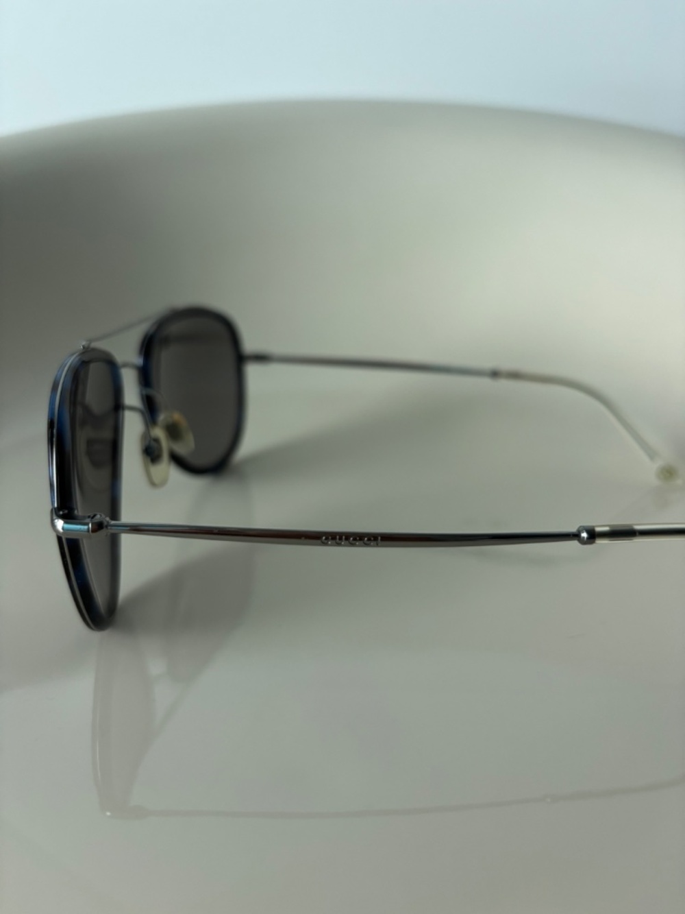 Gucci Blue Havana Metal Aviator Sunglasses - Picture 3 of 3